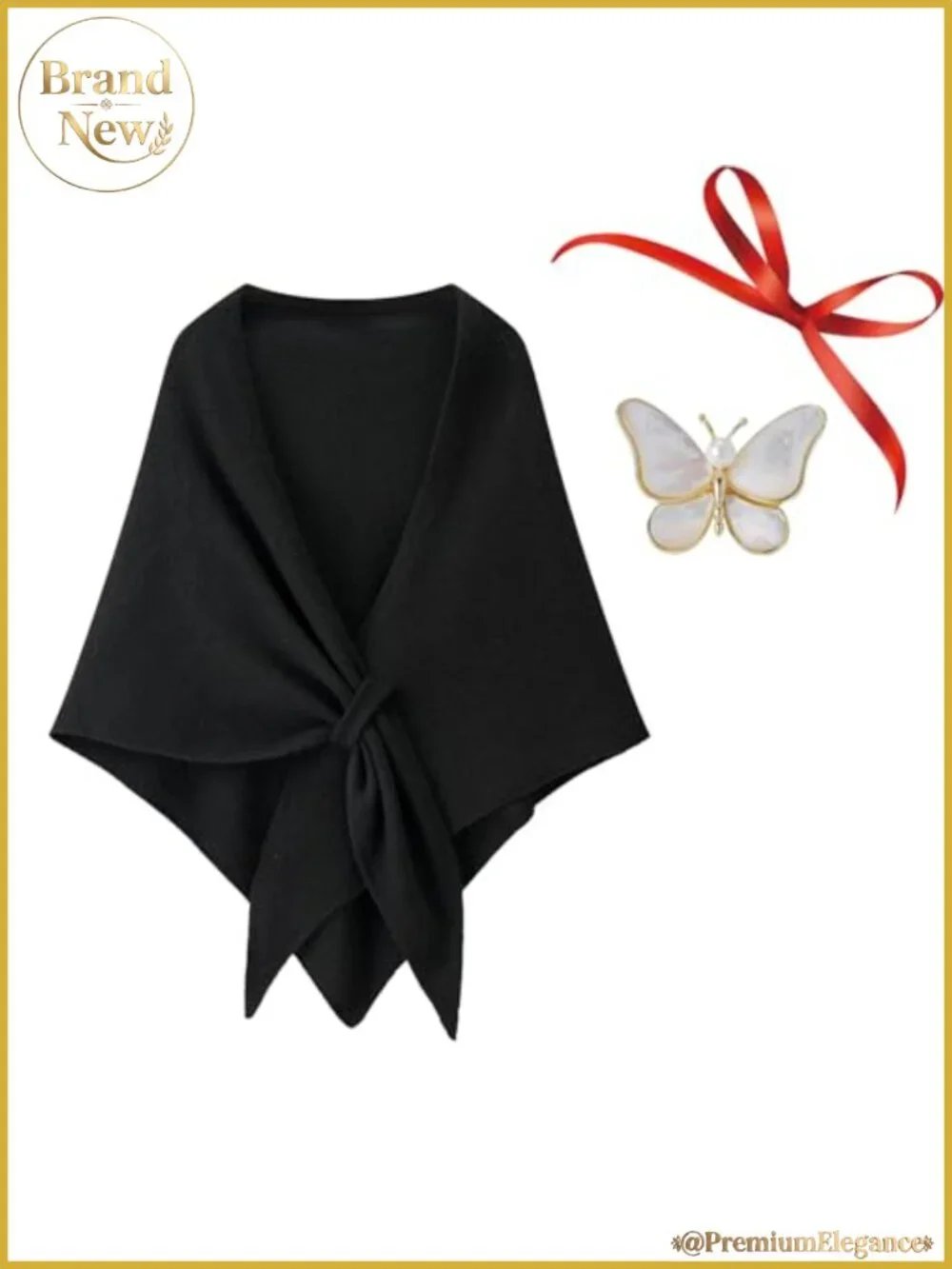 Knitted Shawl Wrap Womens Open Front Poncho Pashmina for Evening